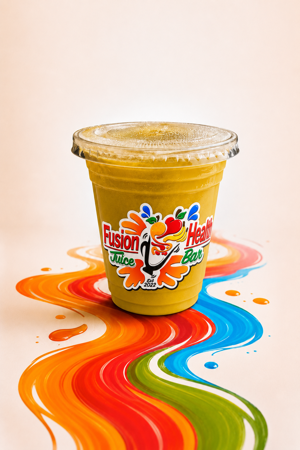 Immune Boost healthy juice with lemon ginger turmeric green apple and orange from Fusion Health Juice Bar in Hartford CT